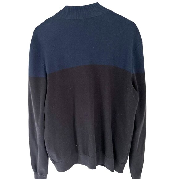 THEORY Bawden Chassis Zip-Up Cardigan Knit Blue Color-block Size XLarge - Picture 6 of 10